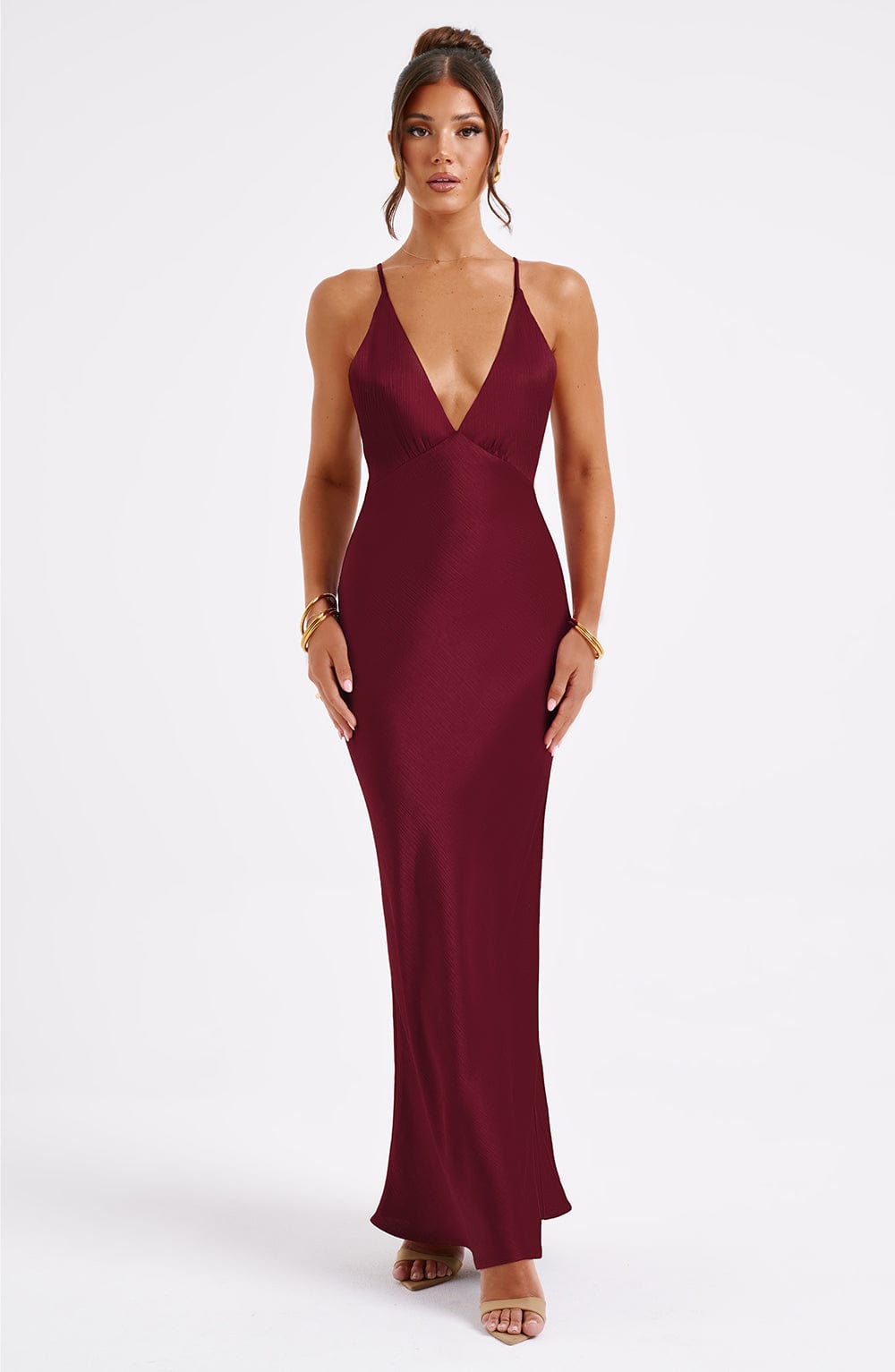 Robe longue Anja - Bordeaux