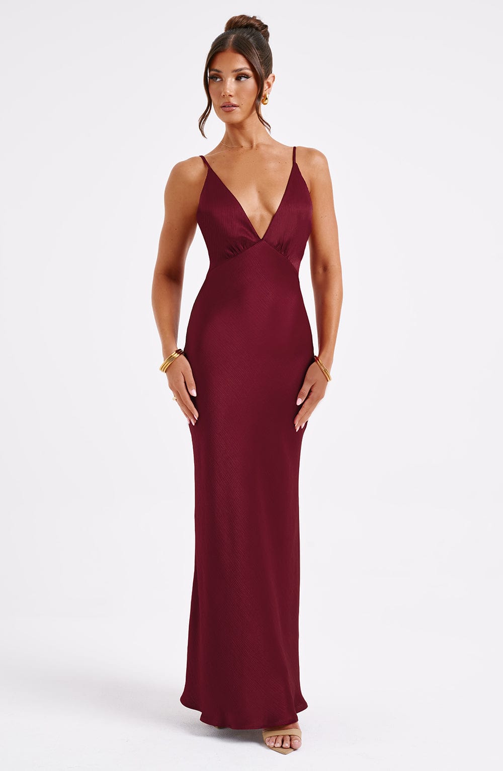 Robe longue Anja - Bordeaux