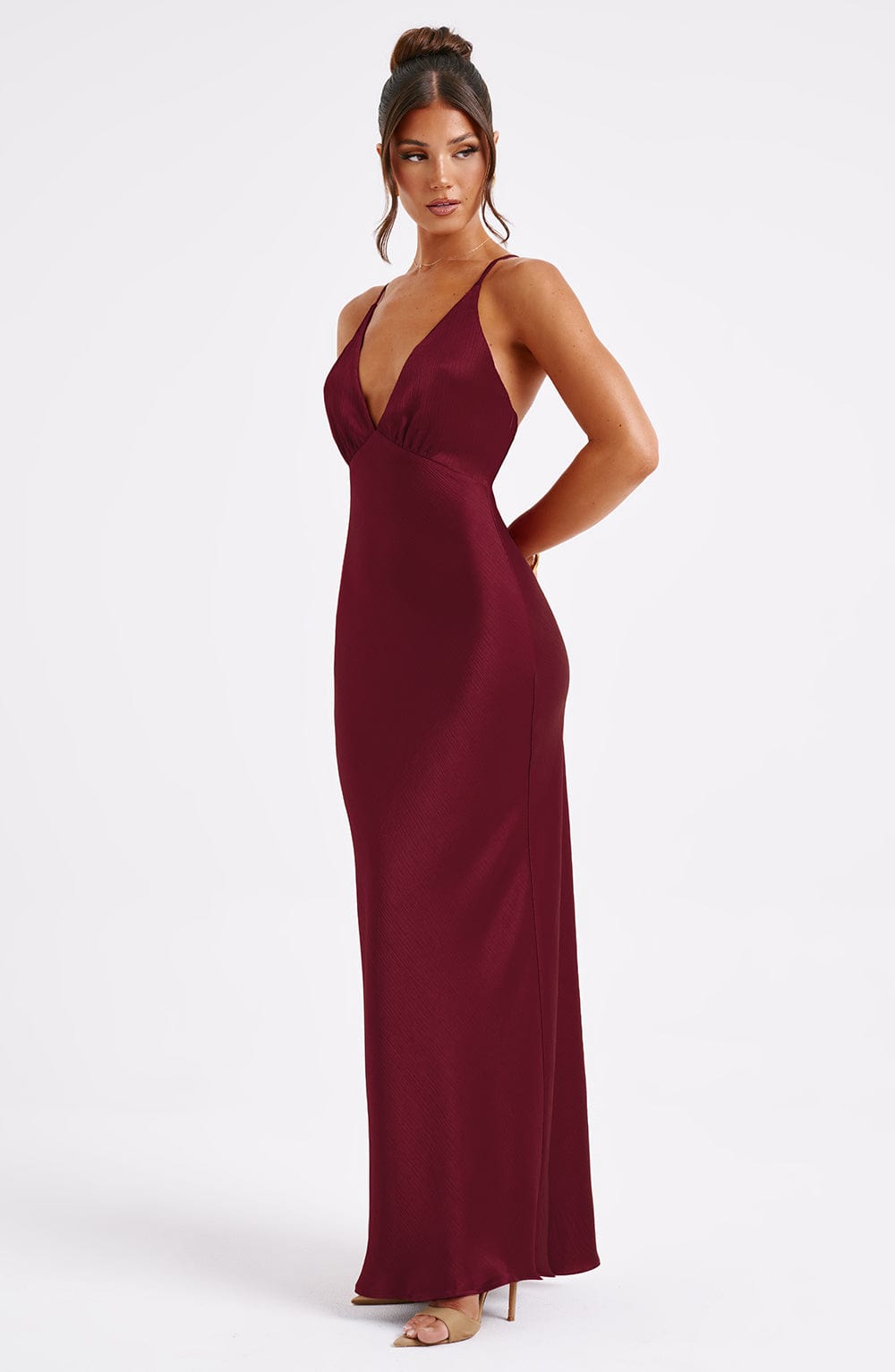 Robe longue Anja - Bordeaux