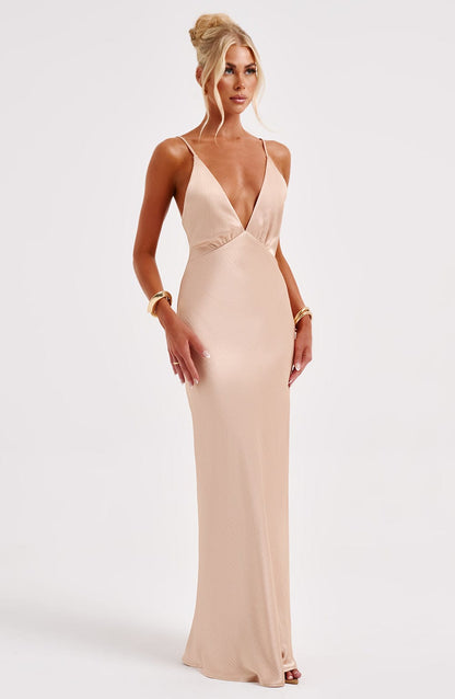 Robe longue Anja - Champagne