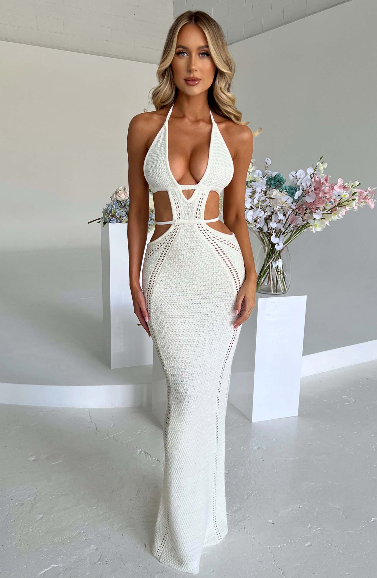 Robe longue Arabella - Blanc