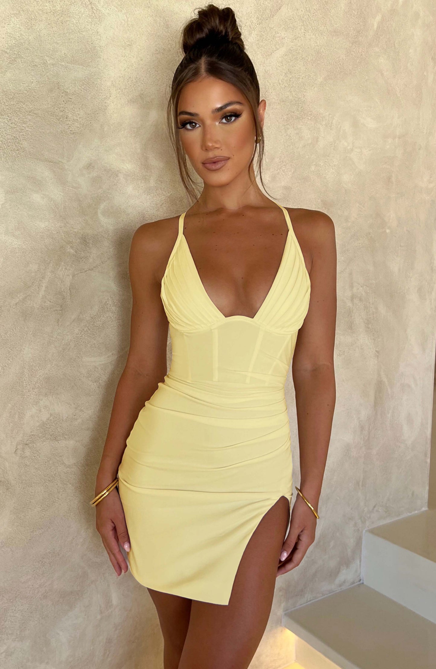 Robe courte Aura - Citron