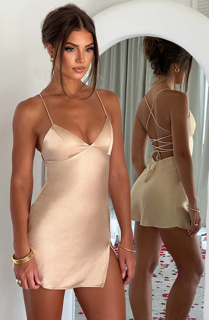 Robe courte Avril - Champagne