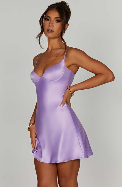 Robe courte Azaria - Violet