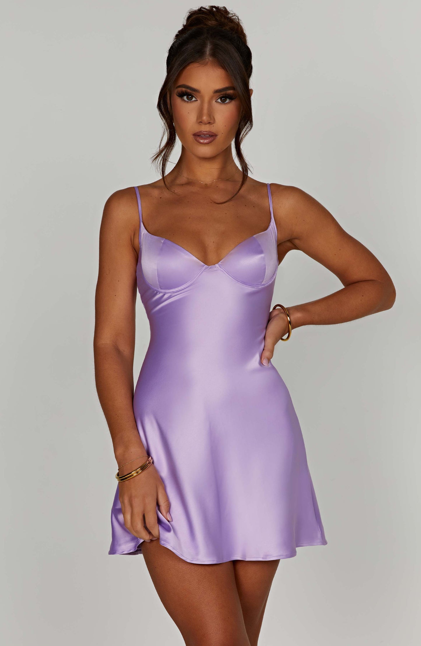 Robe courte Azaria - Violet