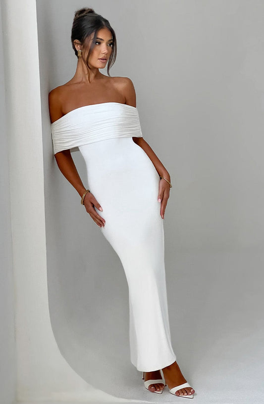 Belinda Maxi Elbise - Beyaz