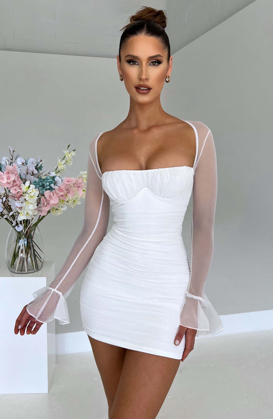 Robe courte Brea - Blanche