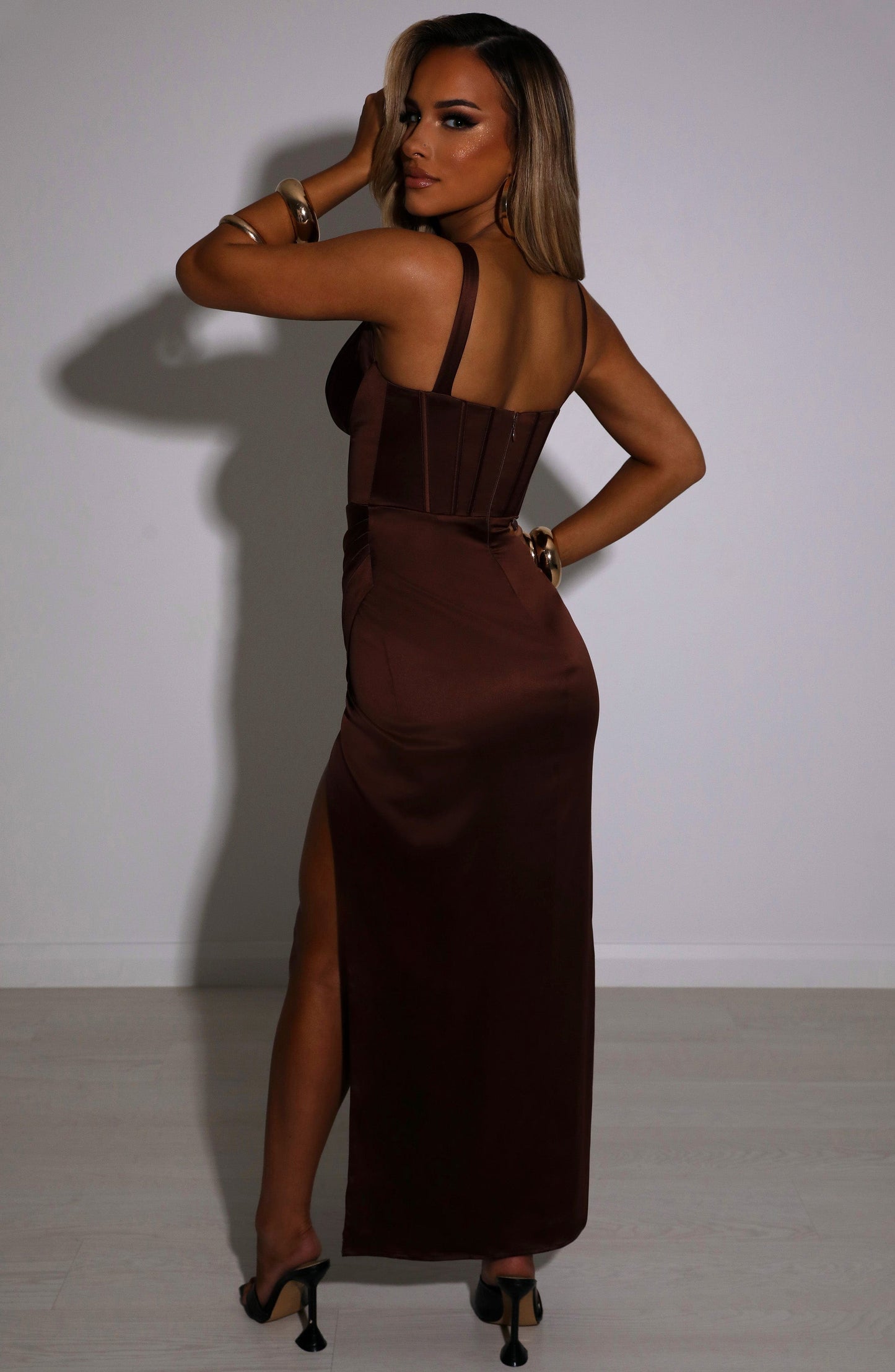 Robe longue Cordelia - Chocolat