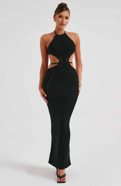 Robe longue Delia - Noir