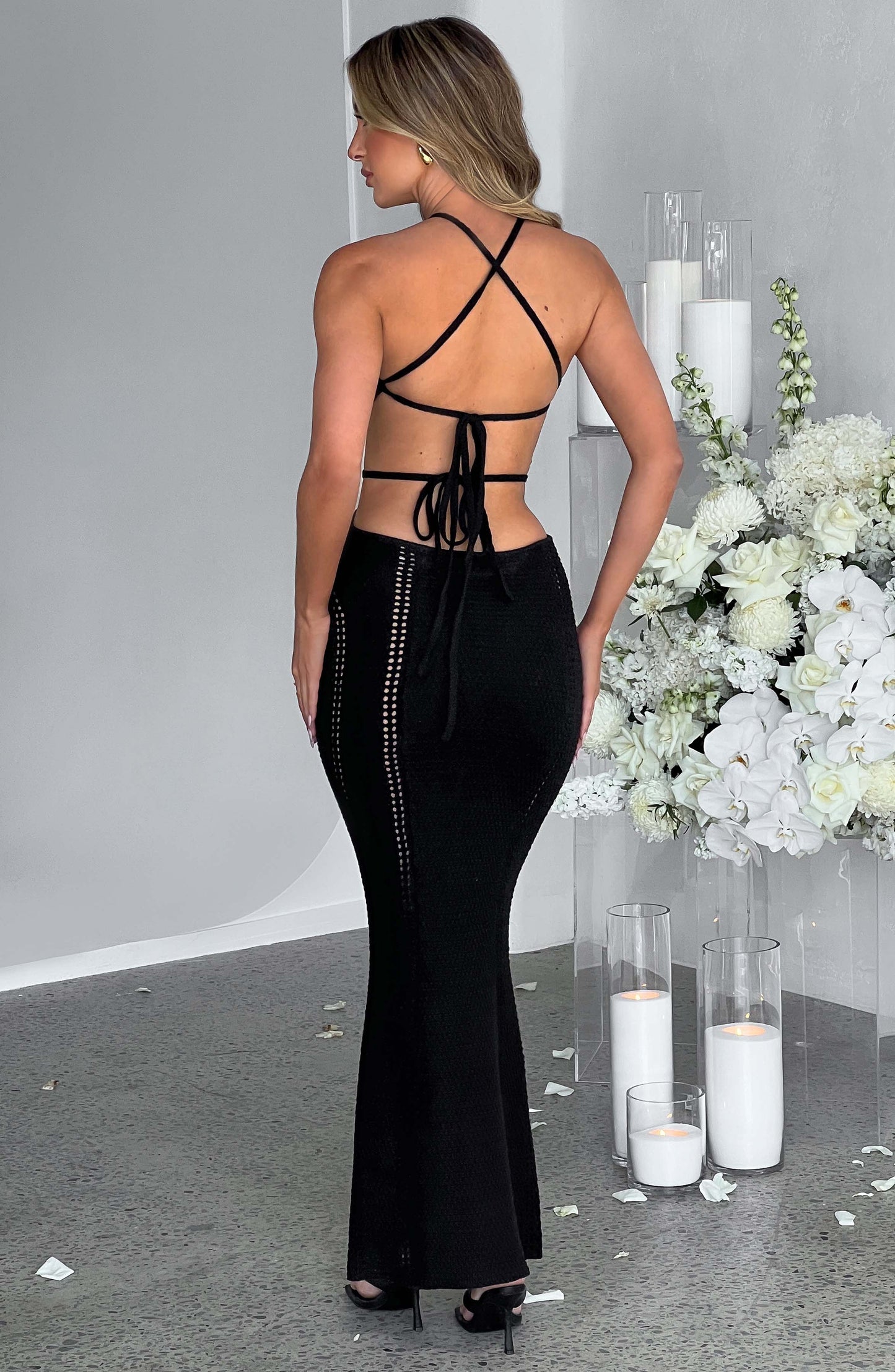 Robe longue Delia - Noir