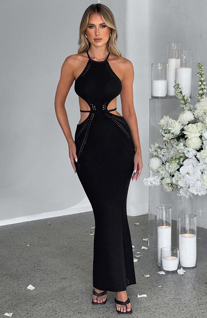 Robe longue Delia - Noir