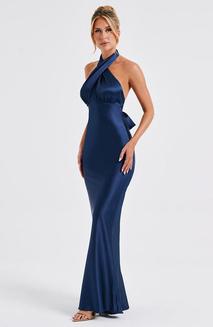 Robe longue Dimitra - Bleu marine