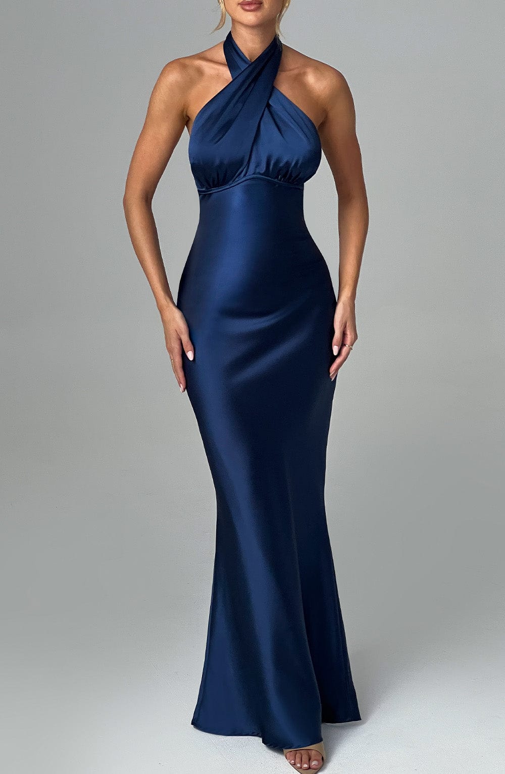 Robe longue Dimitra - Bleu marine