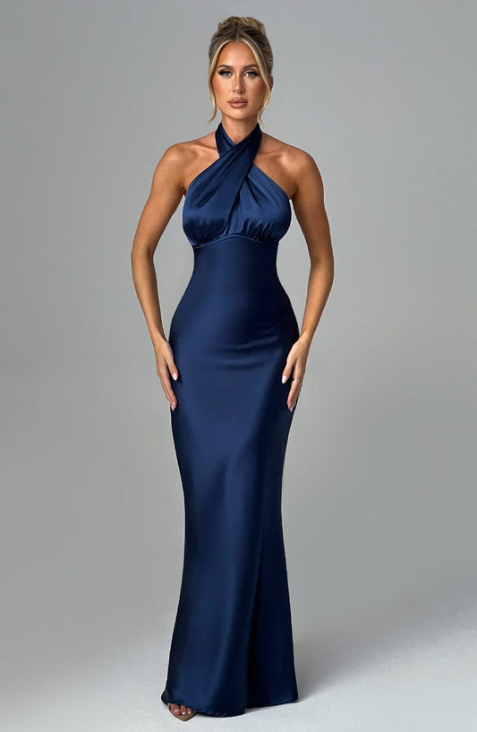 Robe longue Dimitra - Bleu marine