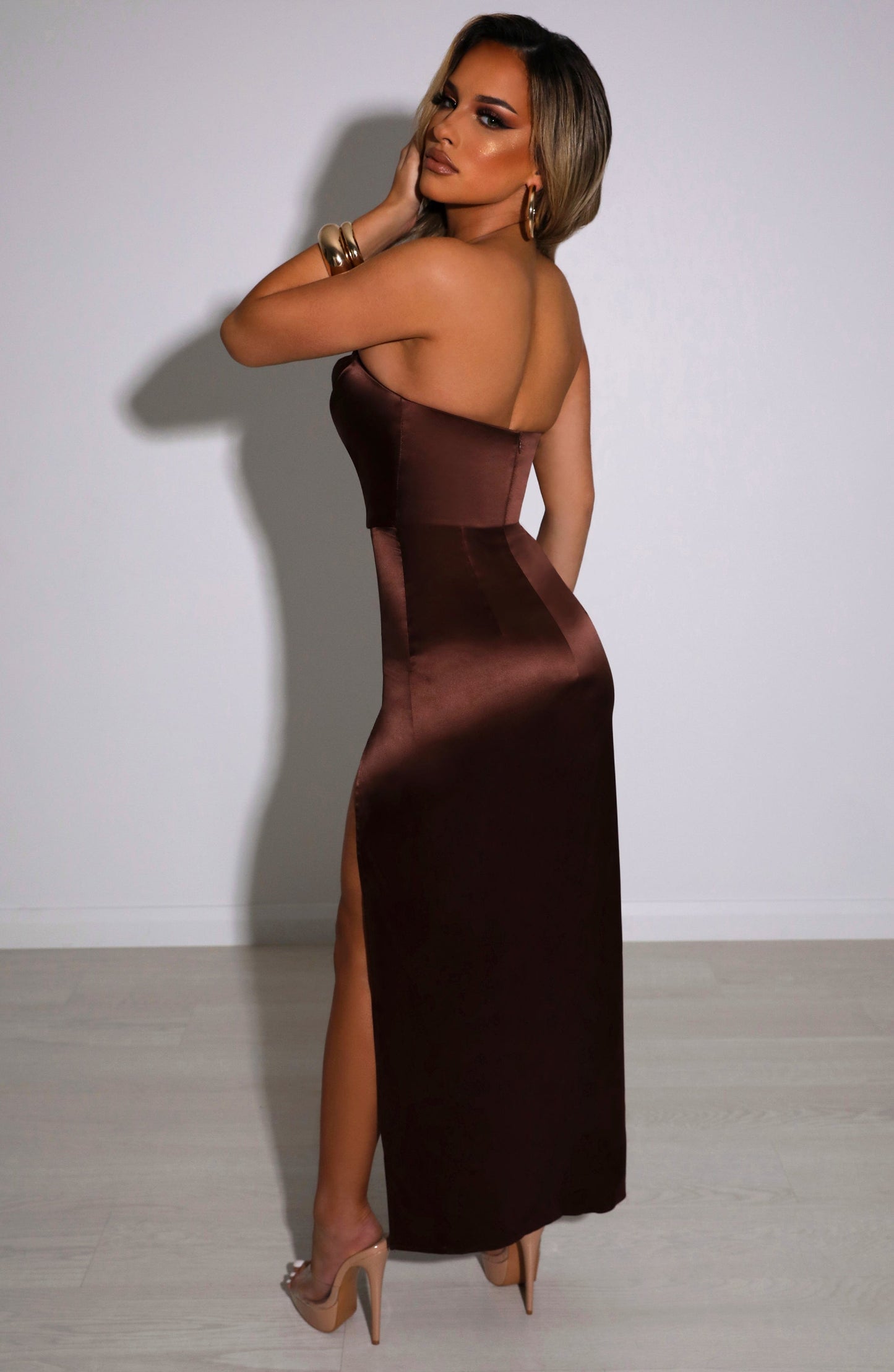 Robe longue Everly - Chocolat