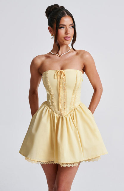 Robe courte Evie - Citron