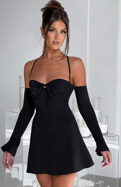 Robe courte Fiona - Noir