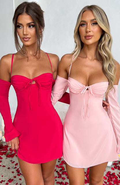 Robe courte Fiona - Rose