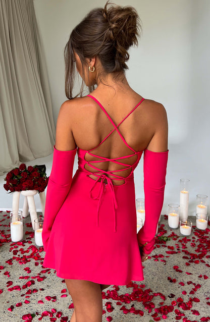 Robe courte Fiona - Rose