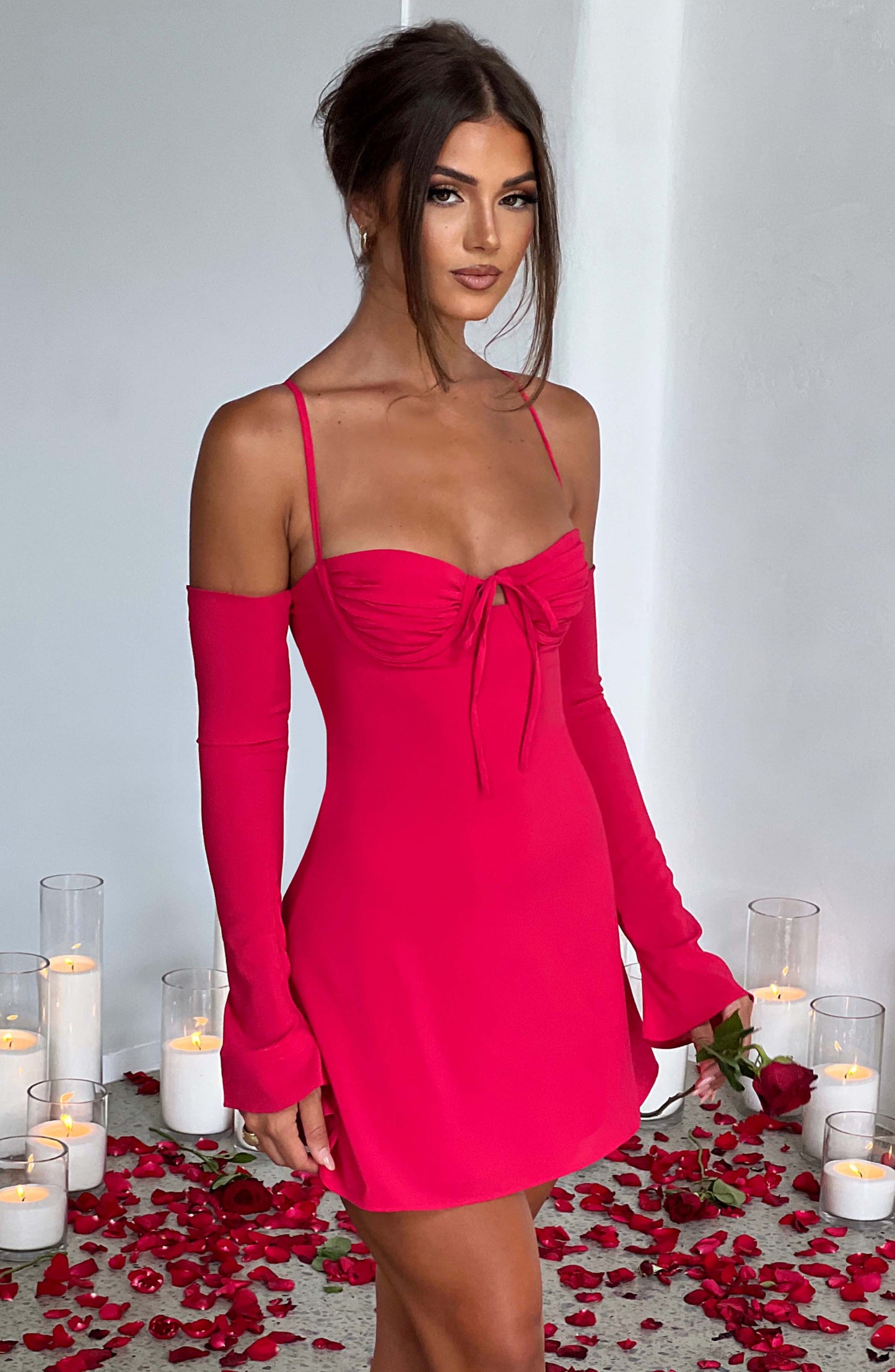 Robe courte Fiona - Rose