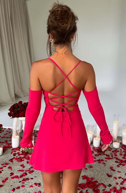 Robe courte Fiona - Rose