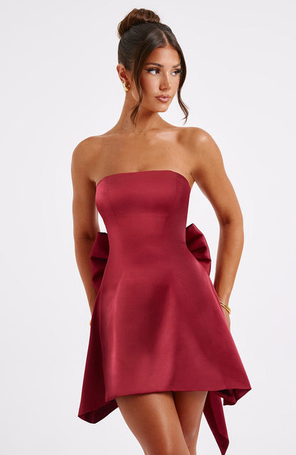 Robe courte Freja - Bordeaux