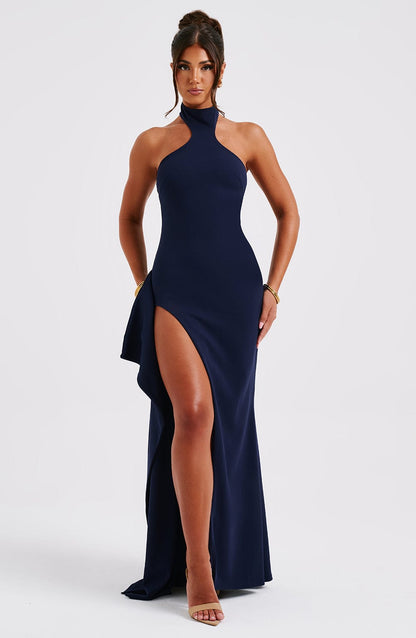 Robe longue Isadora - Bleu marine