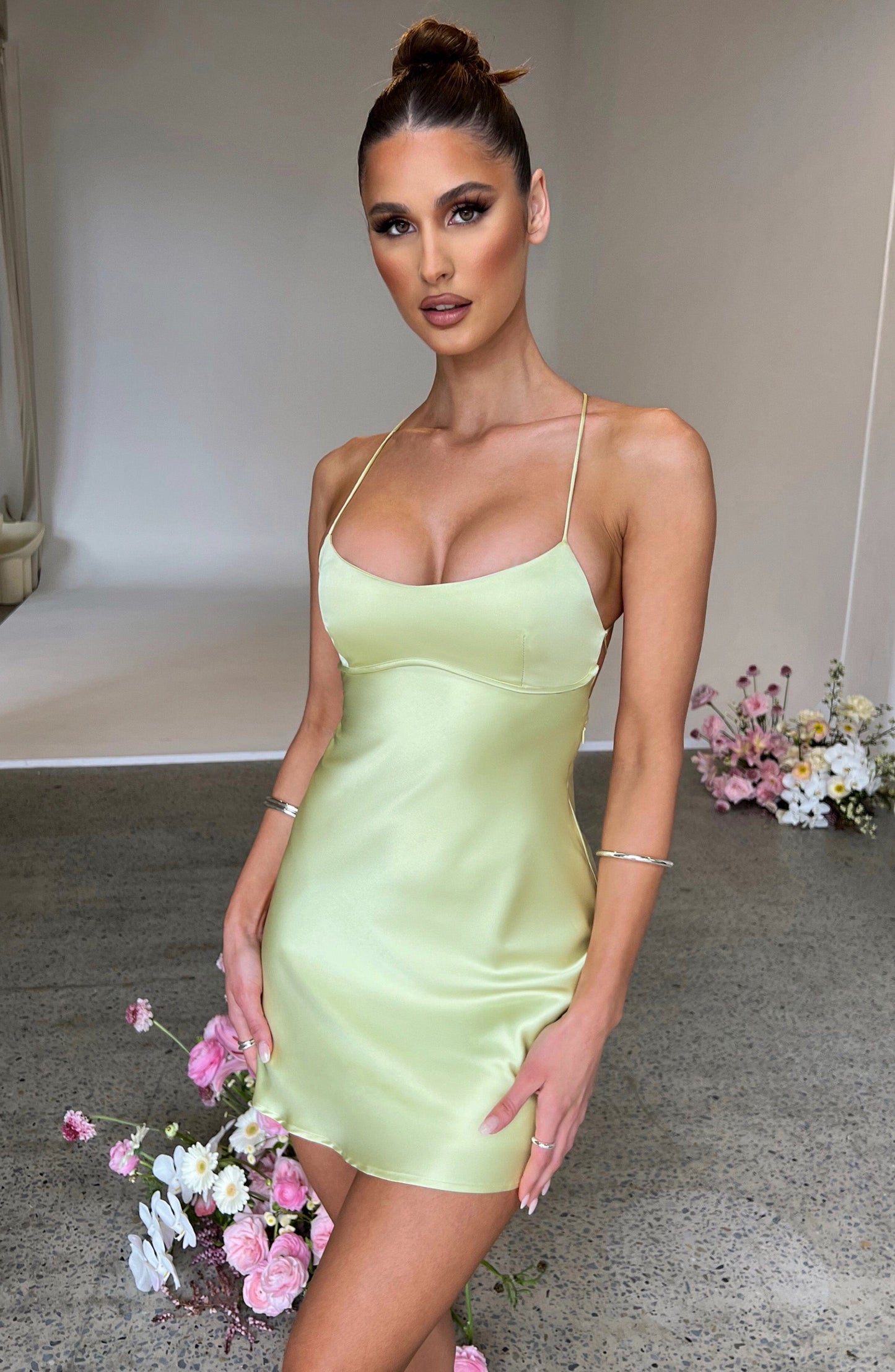 Robe courte Jhene - Citron vert