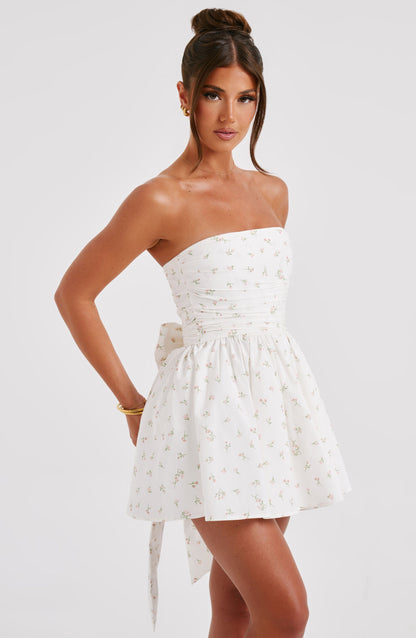 Katrina Mini Dress - Blush Floral Print