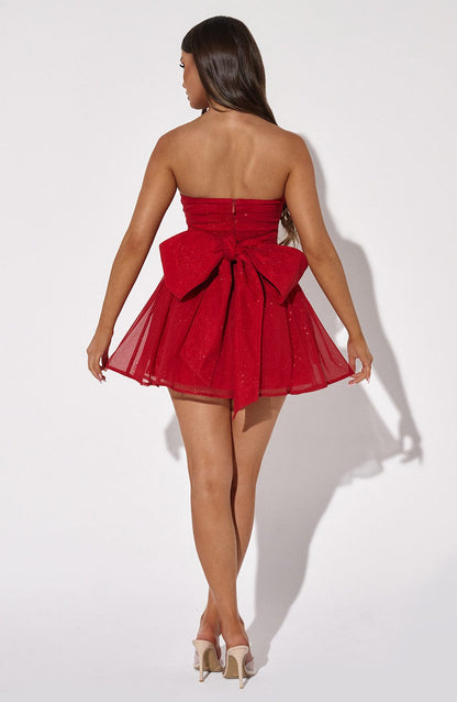 Katrina Mini Dress - Red Sparkle