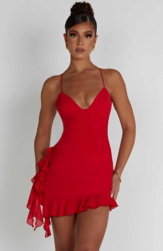 Robe courte Larosa - Rouge