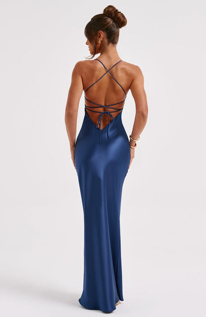 Robe longue Malika - Bleu marine