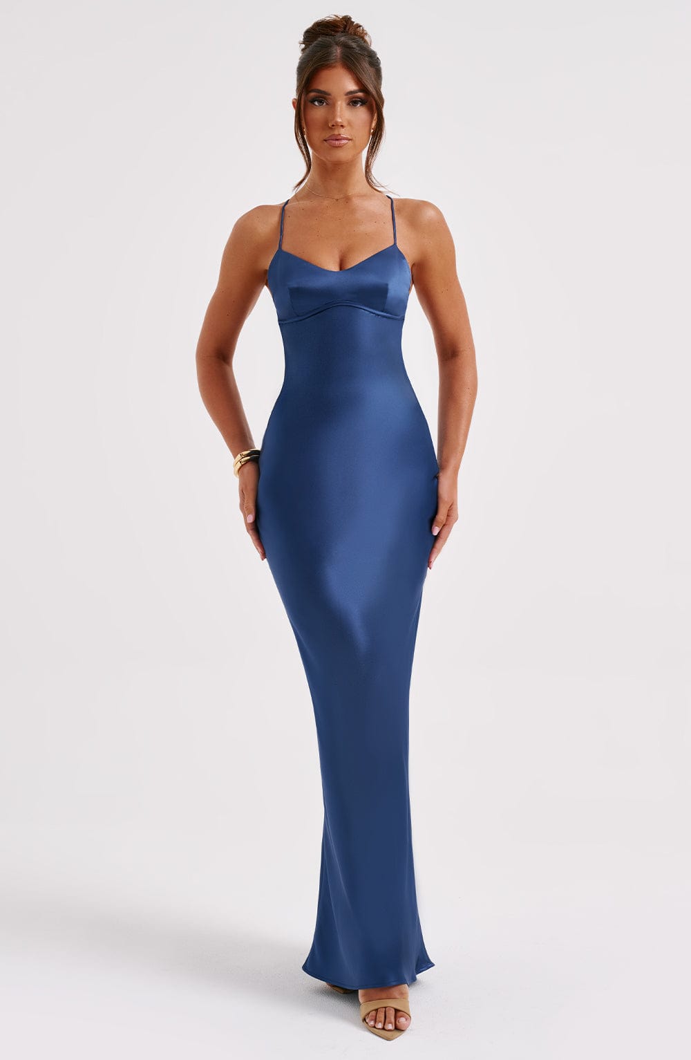 Robe longue Malika - Bleu marine