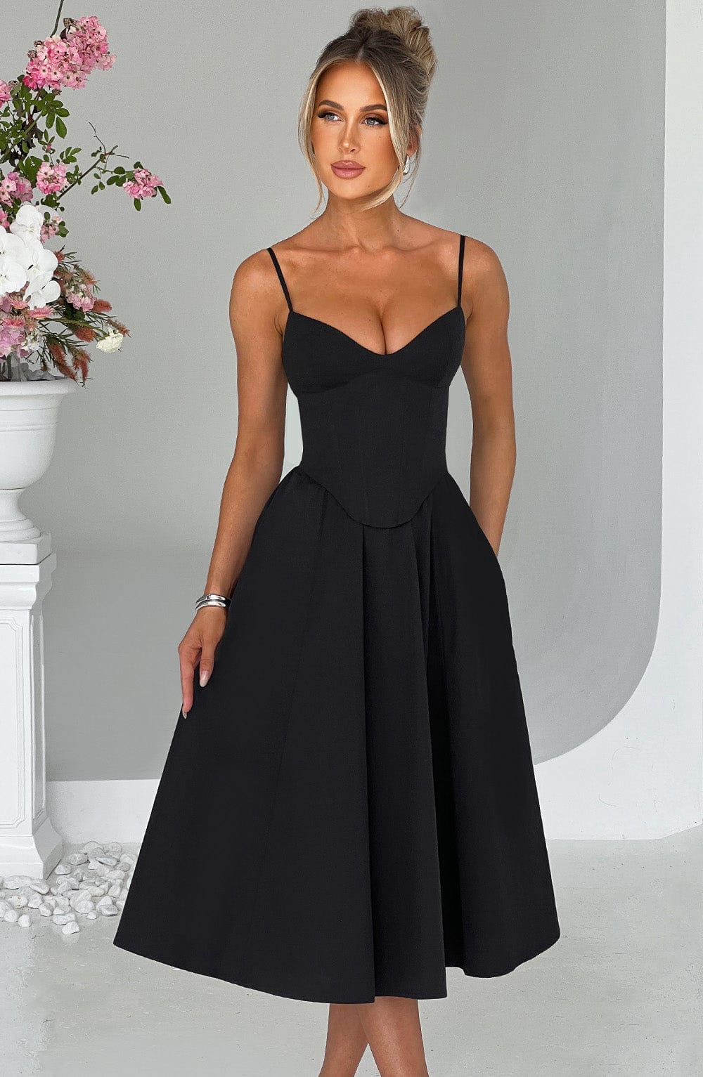 Robe Midi Mariella - Siyah