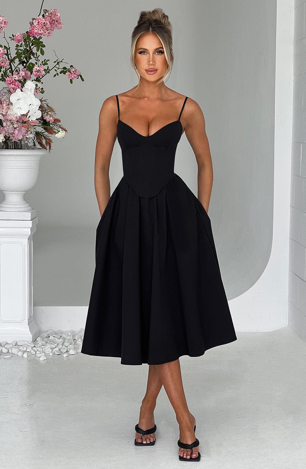 Robe Midi Mariella - Siyah