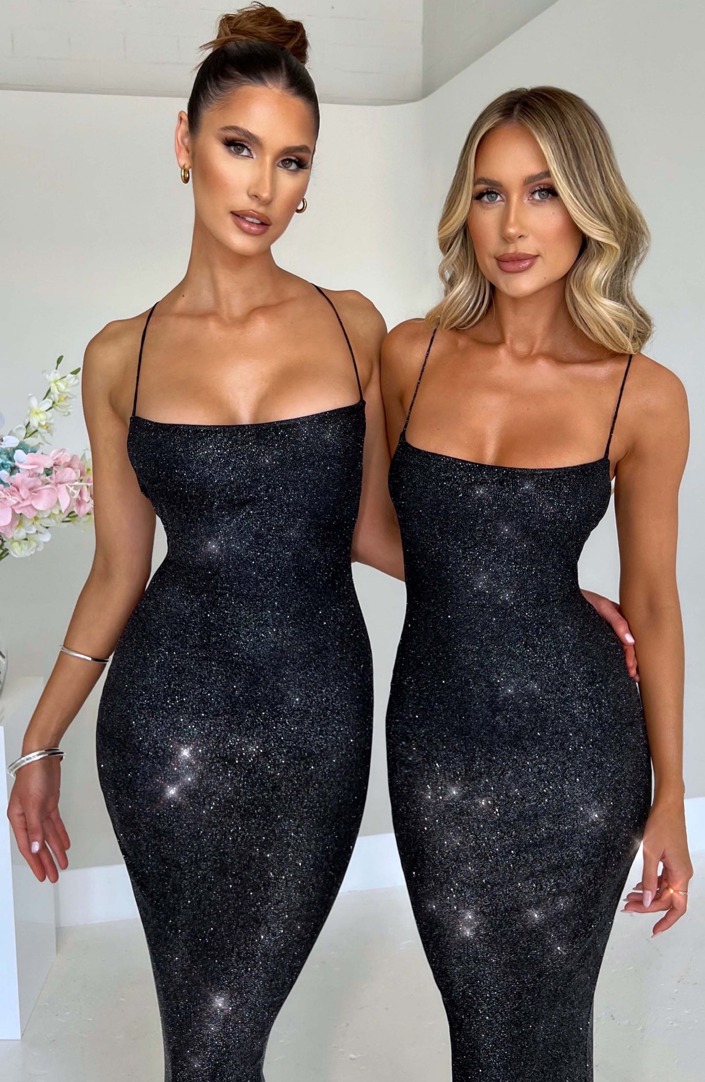 Nessa Maxi Dress - Black Sparkle