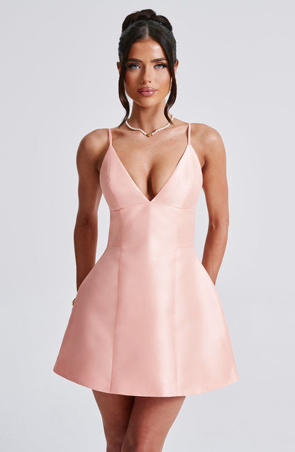 Nicole Mini Dress - Peach