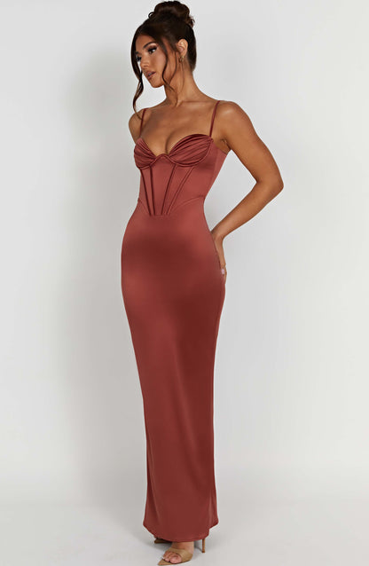 Onika Maxi Dress - Rust