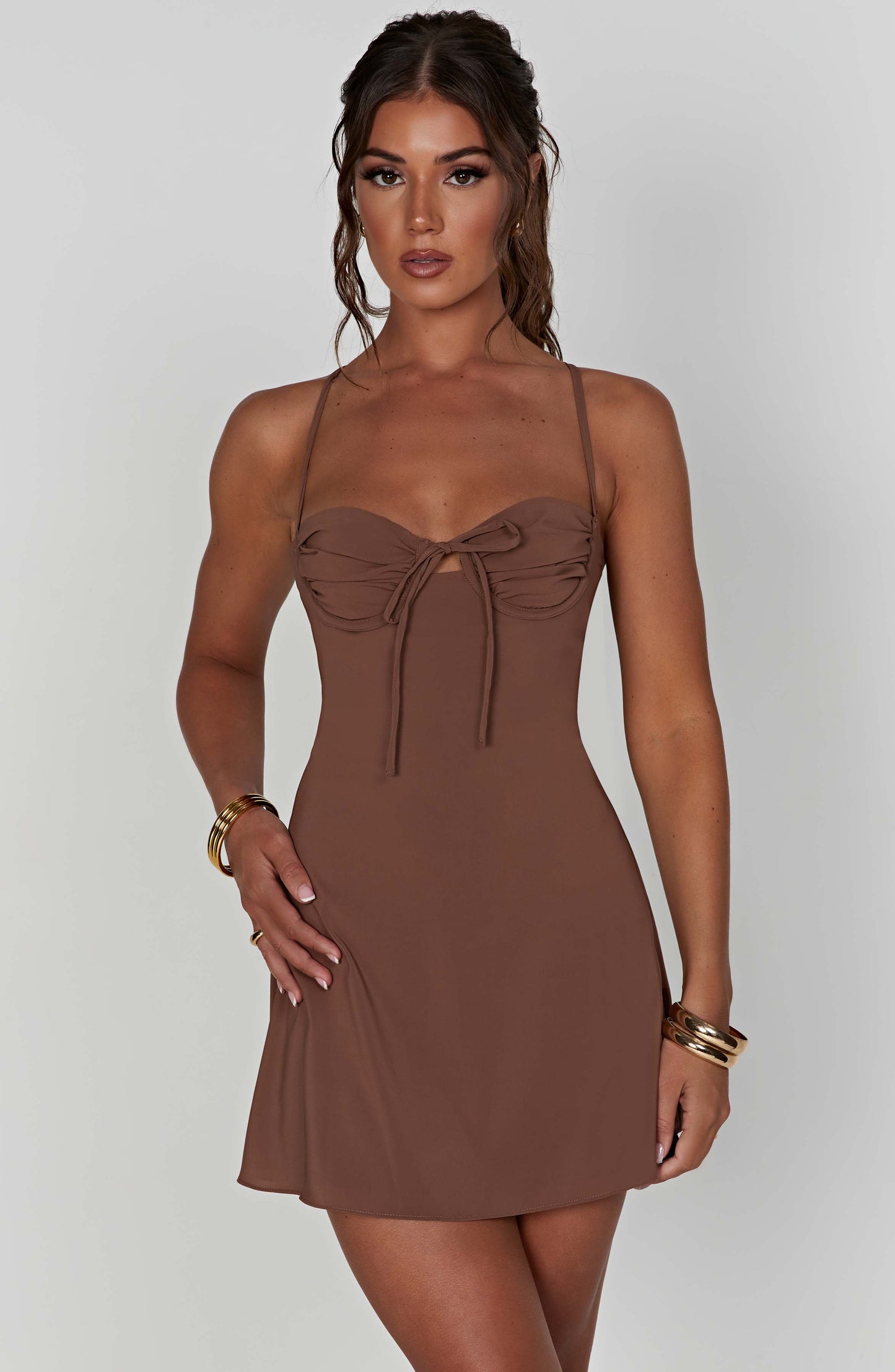 Robe courte Renee - Chocolat