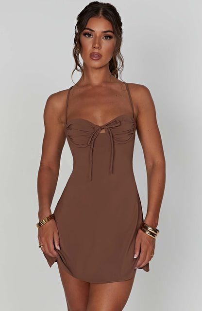 Robe courte Renee - Chocolat