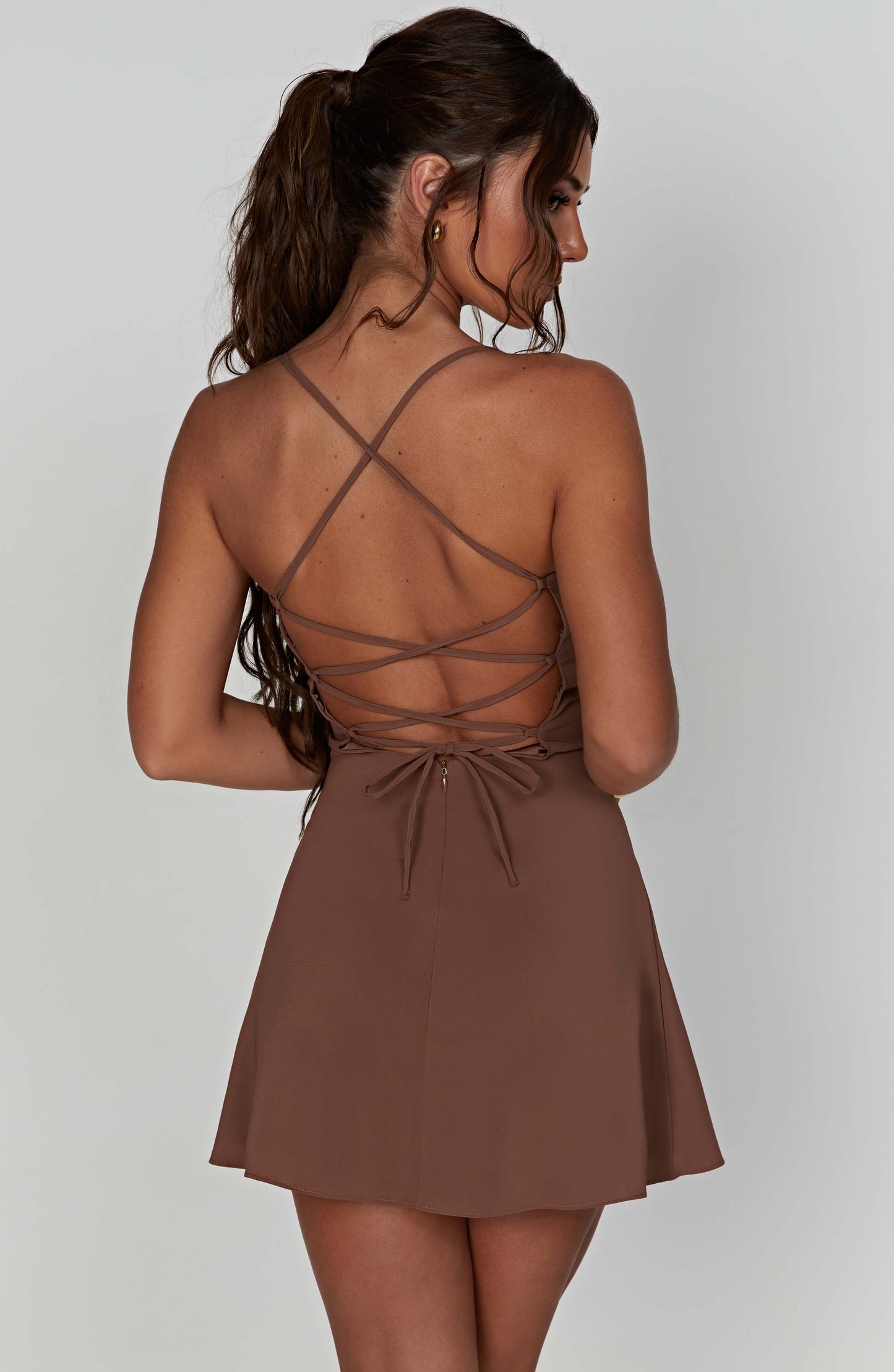 Robe courte Renee - Chocolat