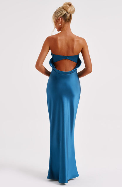 Robe longue Rheanna - Bleu sarcelle