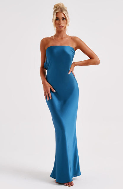 Robe longue Rheanna - Bleu sarcelle