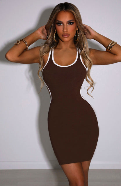 Scarlet Mini Dress - Chocolate