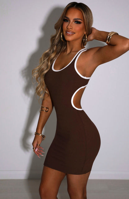 Scarlet Mini Dress - Chocolate