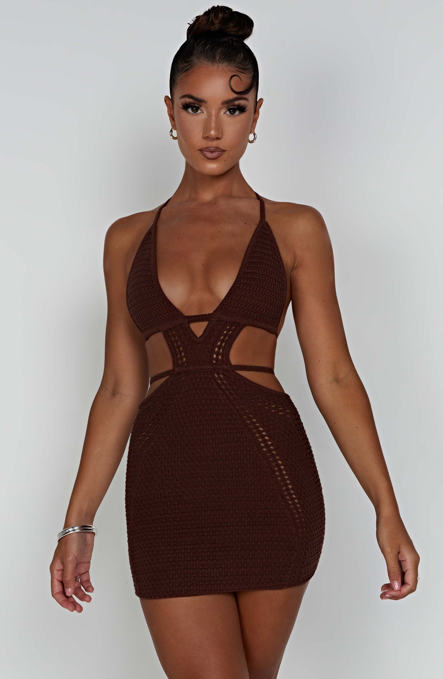 Selena Mini Dress - Chocolate