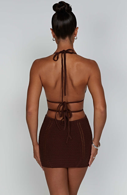 Selena Mini Dress - Chocolate