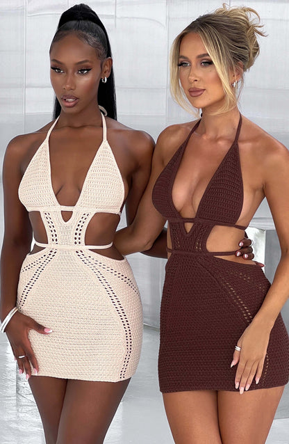 Selena Mini Dress - Chocolate