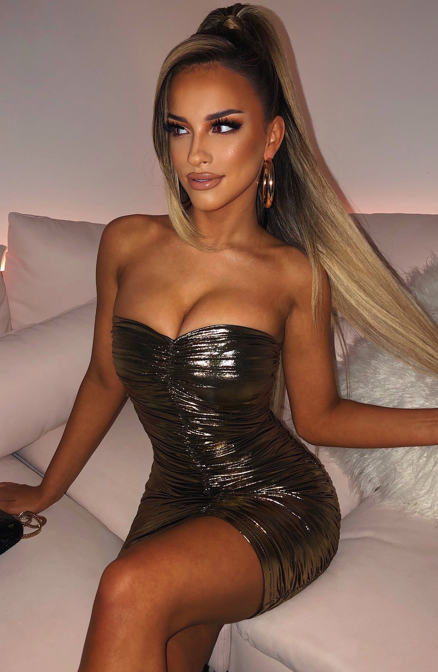 Shyla Mini Dress - Gold 