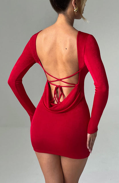 A Mini Dress - Red